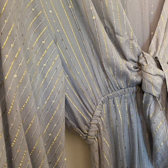 Tuckernuck Sundress Blue Golden Goddess Maxi Dress M/L - Picture 3 of 4